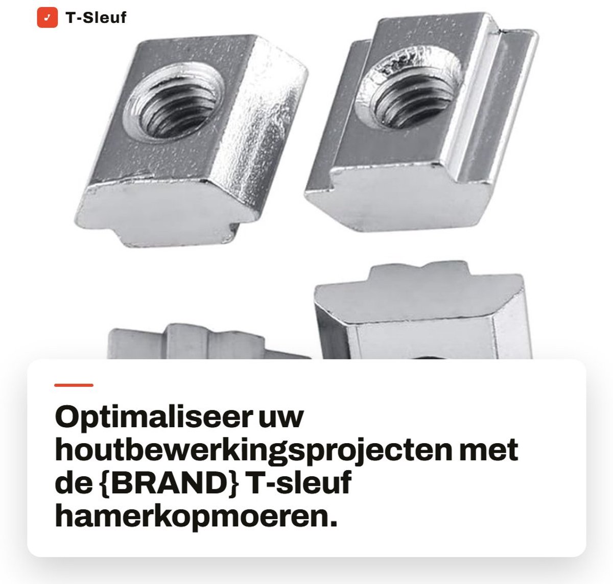 Dailygoods- T-moer 100 Stuks - Hamerkopmoer - Vernikkeld Koolstofstaal - M4/M5 - Voor Aluminium Profiel - Houtbewerking - Bevestigingsmoer