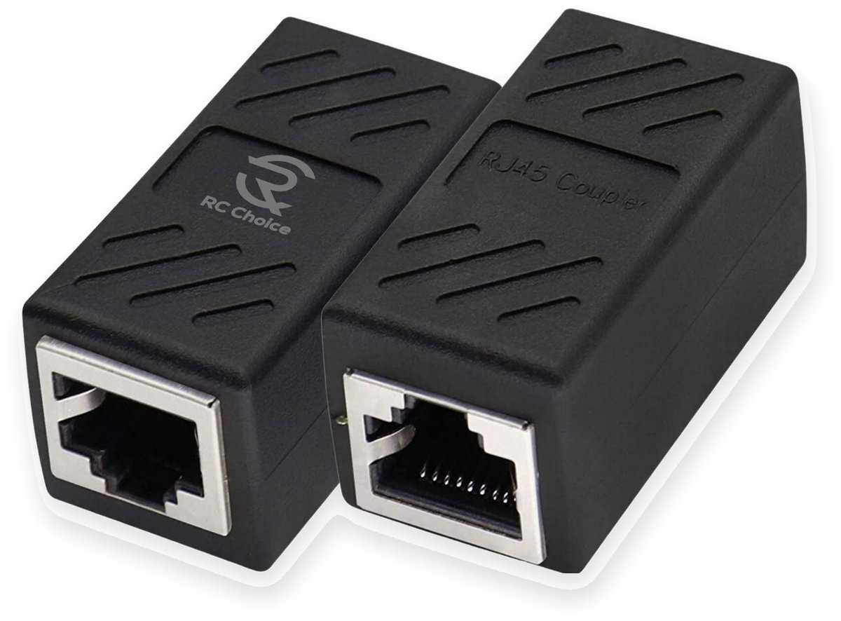 Internet Kabel Koppelstuk - 1 naar 1 - RJ45 naar RJ45 - Verlengstuk - 2 Stuks