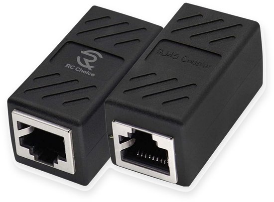 Internet Kabel Koppelstuk - 1 naar 1 - RJ45 naar RJ45 - Verlengstuk - 2 Stuks
