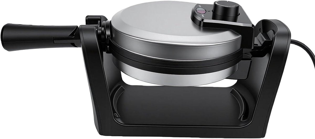 Belgisch Wafelijzer - Wafelmaker Wafelapparaat - Ontbijt Maken - Dubbelzijdig Roterend - 372D x 268B x 167H cm - Zwart