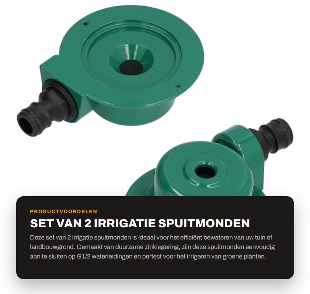 Dailygoods- Sproeier Zinklegering - Spuitmondstuk - Irrigatie Tool - Tuin Water geven - Set van 2 - Afmetingen 10,8 x 8 x 3,5 cm - Irrigatiesproeier
