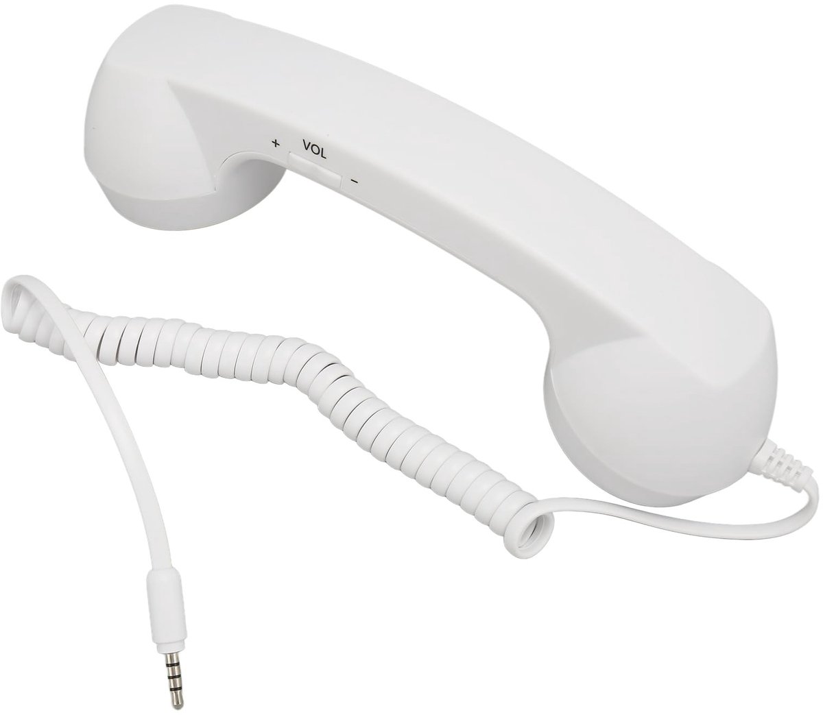 Dailygoods- Telefoonhoorn Retro - 3,5 mm Plug - Instelbaar Volume - Één Knopbediening - 9ft Krulsnoer - Compatibel met Smartphone - Telefoonontvanger