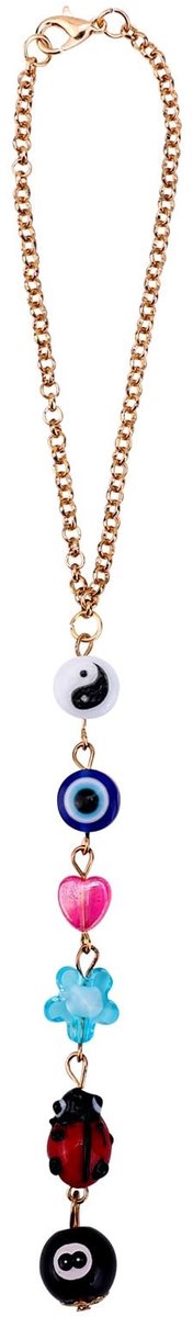 Dailygoods- Auto Ornament Veelkleurig - Boze Oog - Hangende Decoratie - Achteruitkijkspiegel Hanger - Acryl/Zinklegering - 20,5 cm