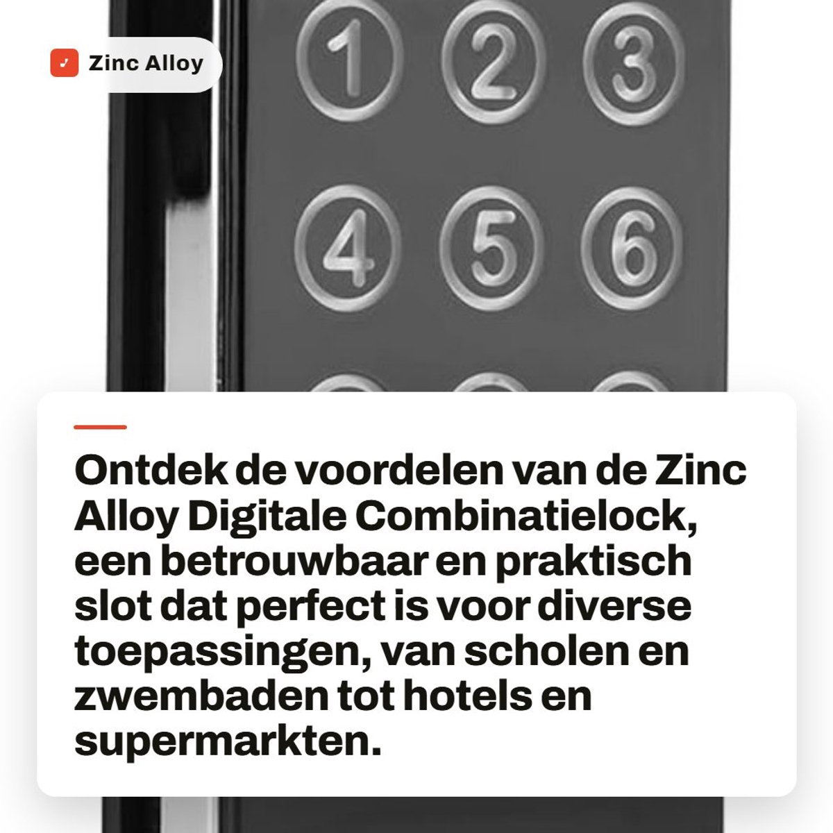 Dailygoods- Codelock - Digitale Combinatieslot - Roestvrij Staal - Veiligheidsslot - Sleutelloos Ontwerp - Geschikt voor Meerdere Toepassingen - Digitale Slot