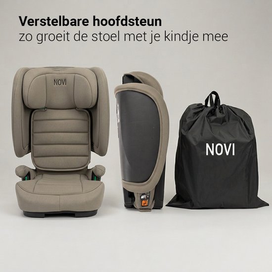 Novi Baby Max I-Size Autostoel - Dark Taupe - Inclusief Draagtas van Novi Baby® — afbeelding 2
