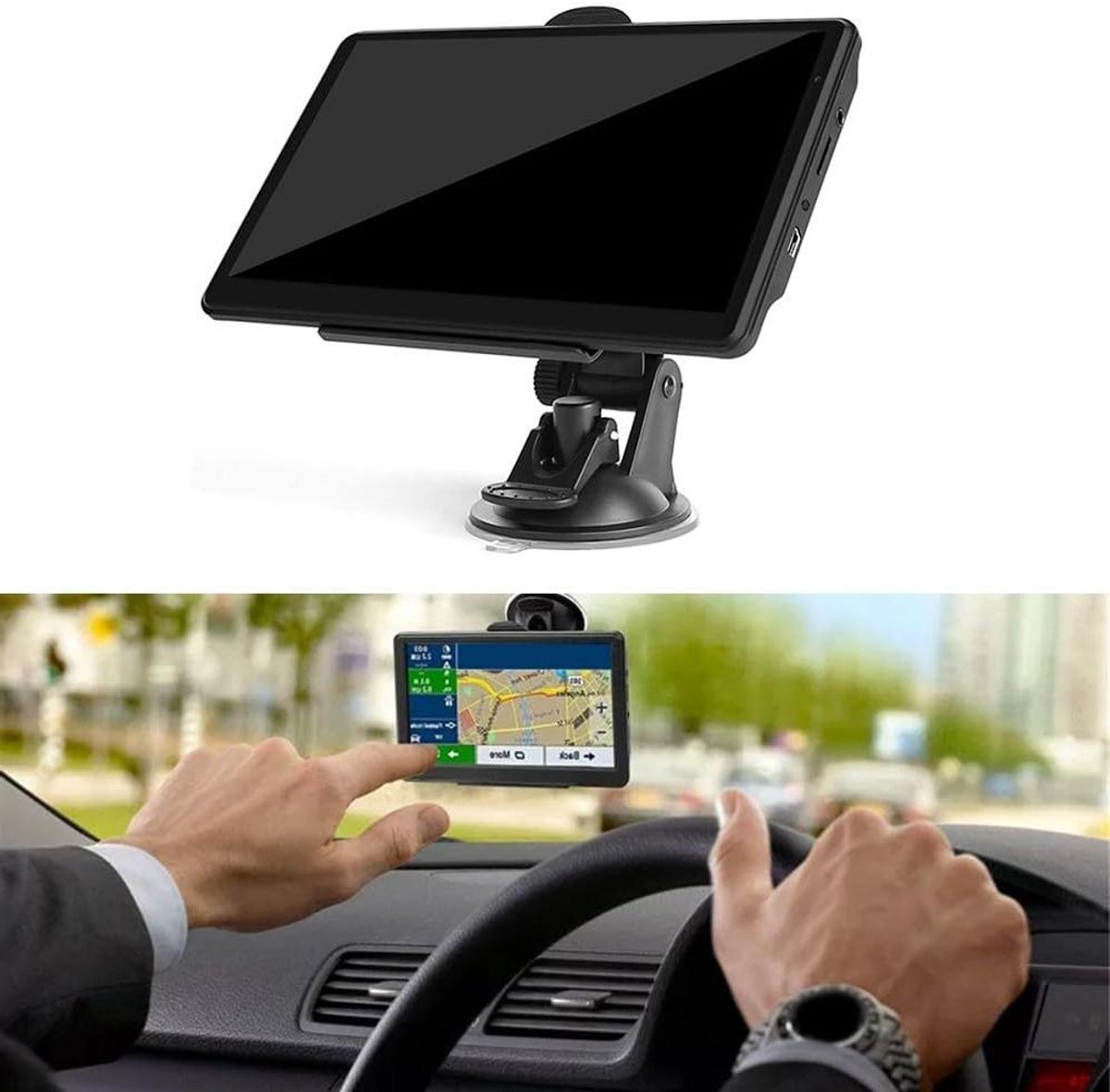 GPS Navigator - Navigatiesysteem Auto - Europa Navigeren - HD Touchscreen - 7 Inch - Zwart