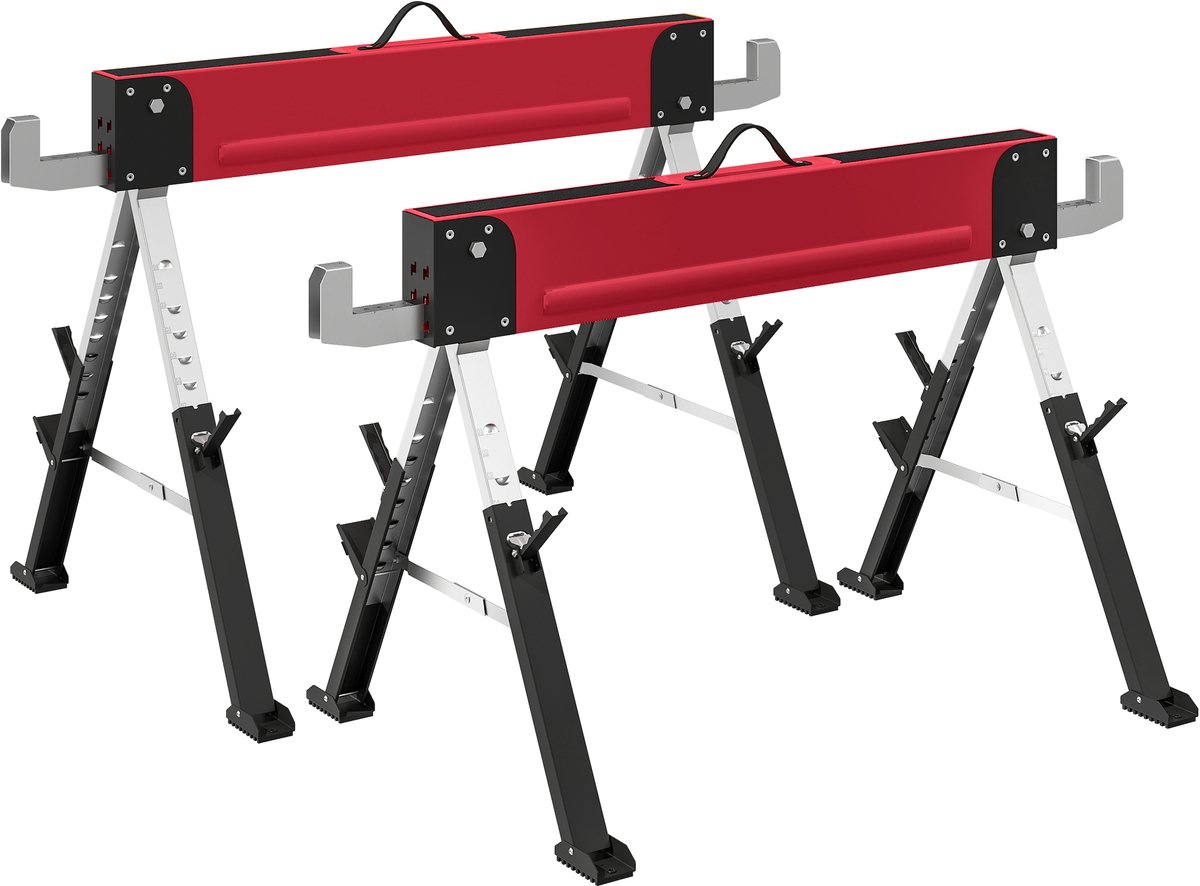 4goodz 2 stuks Zaagbok Schragen tot 1160 kg - 7-voudig in hoogte verstelbaar 64-81 cm