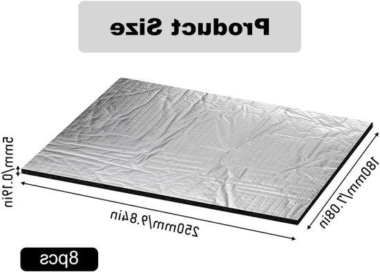 Geluiddempende Isolatiematten van Schuim, 250 x 180 x 5 mm, Zelfklevend, Brandwerend en Vochtbestendig, Set van 8 Stuks voor Optimale Isolatie — afbeelding 5