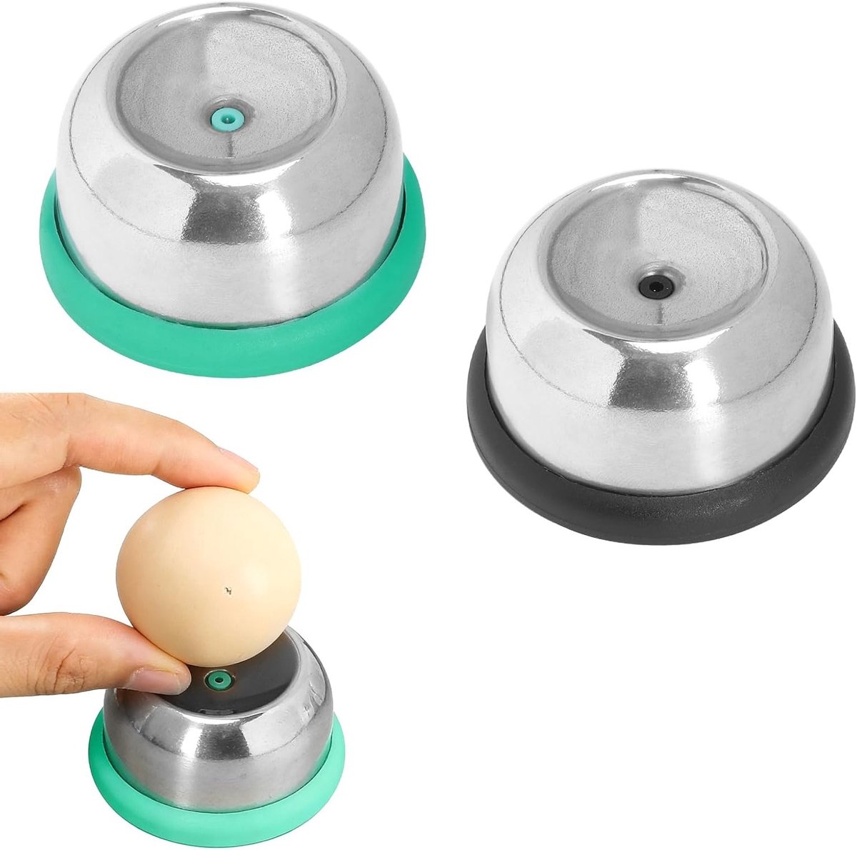 Halfautomatische eierprikker van roestvrij staal voor perfect gekookte eieren, keukengadget en eierkraker, 5,7 cm