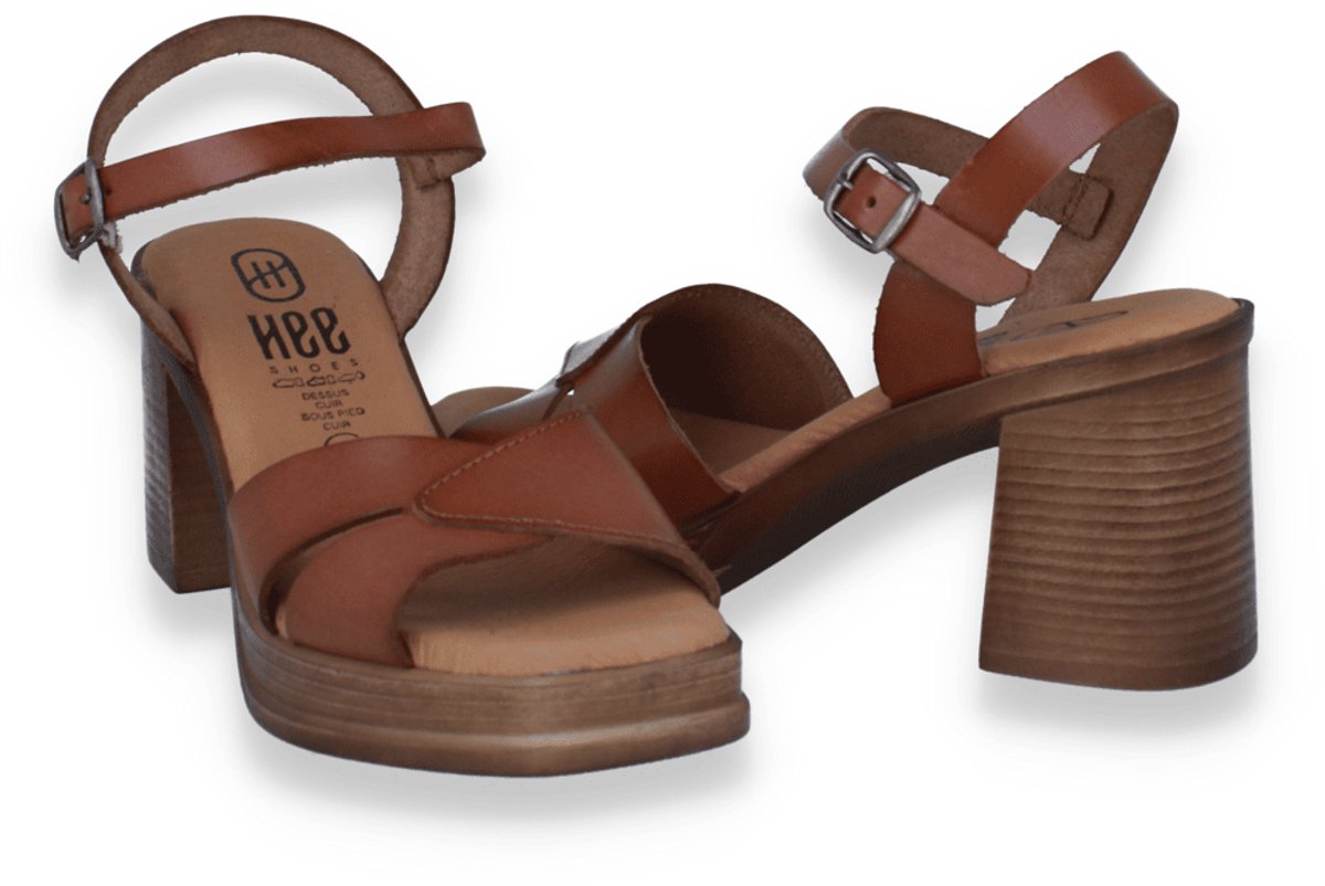 Hee! Dames Sandaal | Cognac | Maat: 39