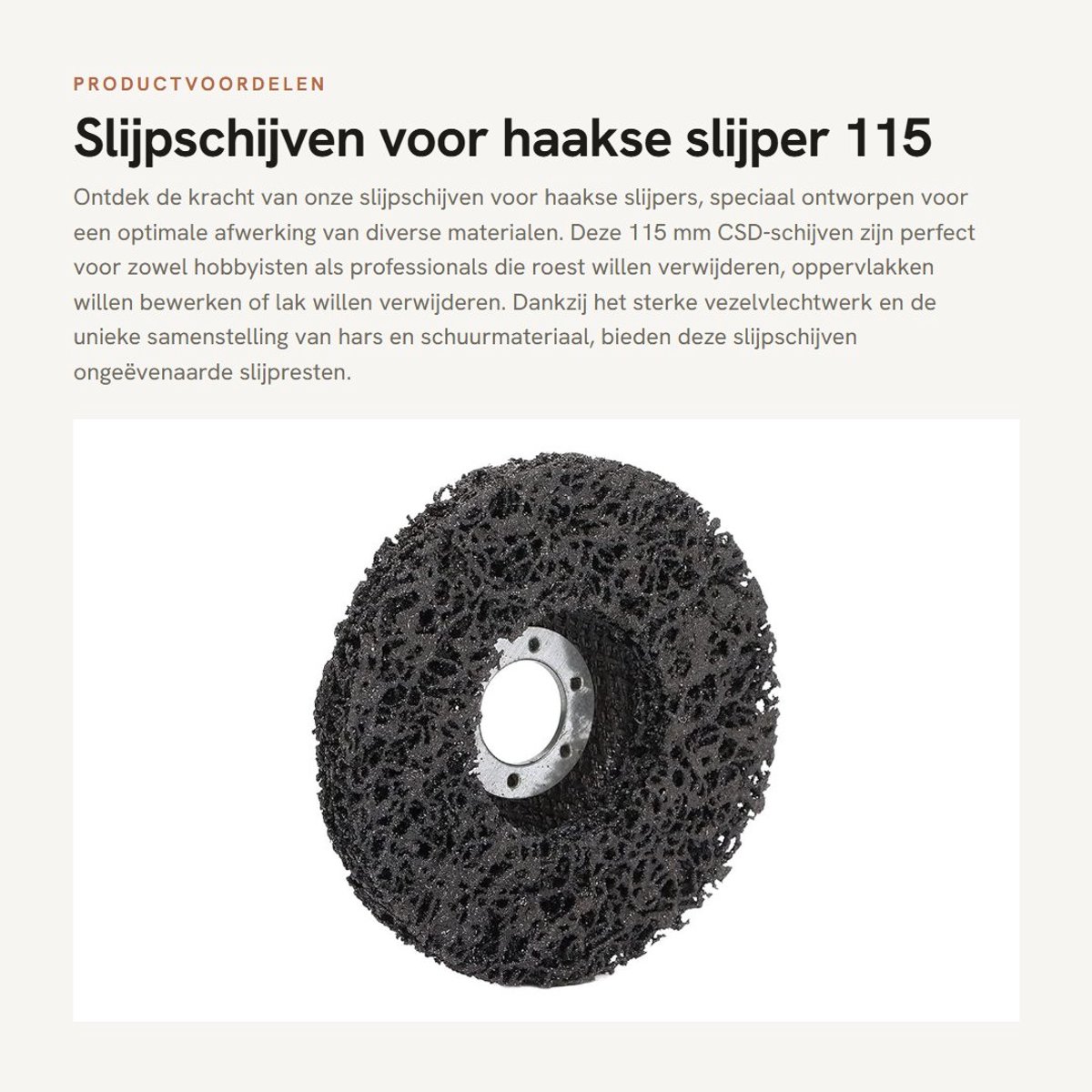Dailygoods- Slijpschijf 115 mm - Slijpschijf voor haakse slijper - Roestvrij - Duurzaam - Geluidsarm - Sterk vezelvlechtwerk - Schuurwiel