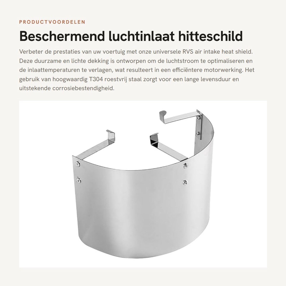 Dailygoods- Hitteschild Roestvrij Staal - Universele Luchtinlaat - Kegelfilterkap - Verbeterde Koude Luchtstroom - Eenvoudige Installatie - Geavanceerde Isolatie - Luchtfilter