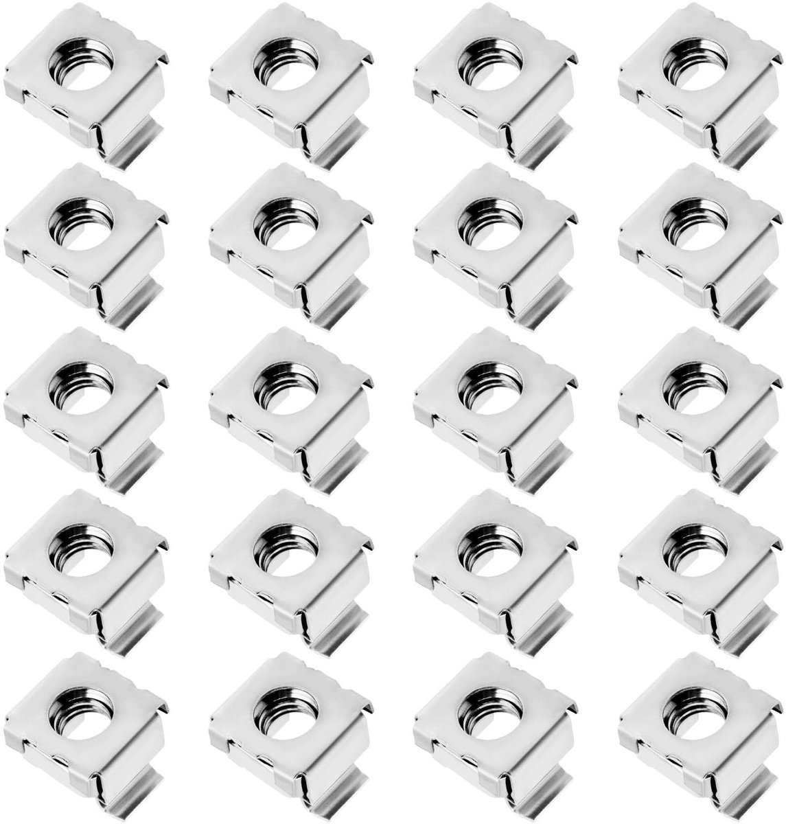 Dailygoods - M6 Kooi Moeren - 20Pcs M6 Kooimoeren - Duurzaam en Corrosiebestendig - Zilver - Bevestigingsmiddelen voor Serverkasten - Geschikt voor El...