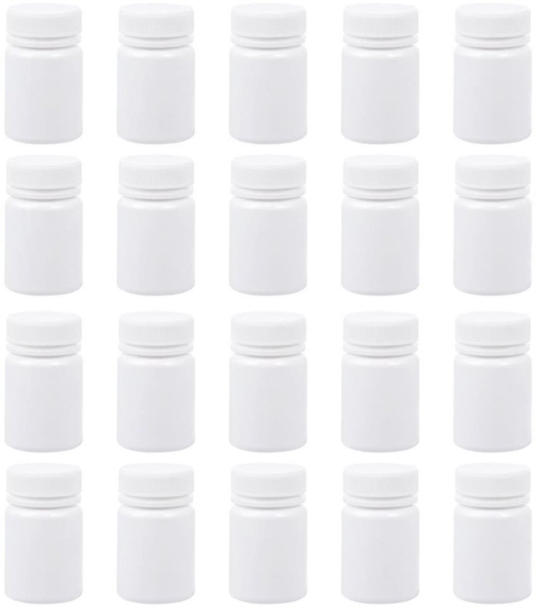 Dailygoods- Medicijnfles 30 Stuks - Transparante Pillendoos - Navulbare Opbergfles - Draagbare Container - Voor Capsules/Poeder - Hoogwaardige Materialen