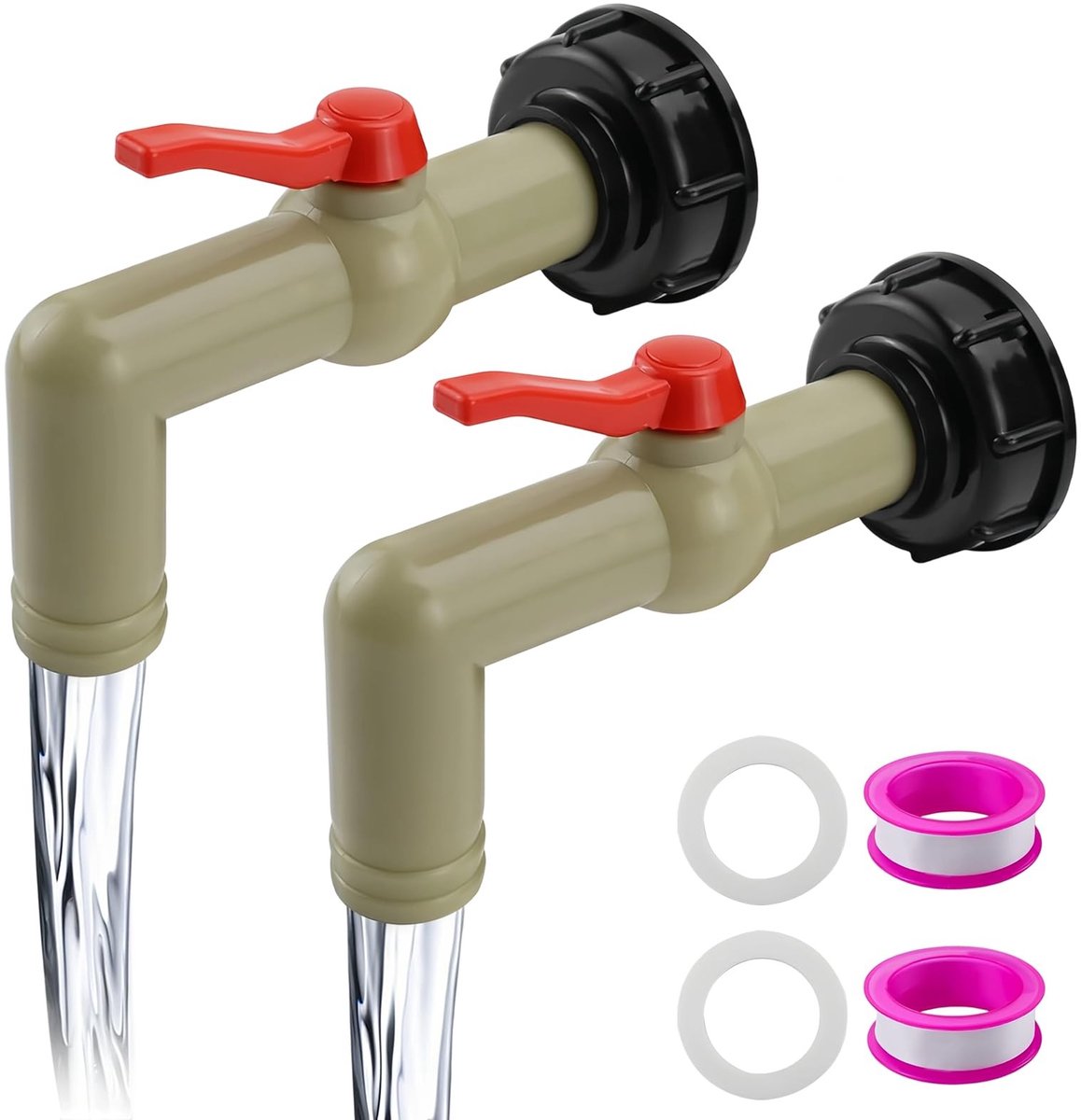 Dailygoods- Waterkraan 2 Stuks - IBC Waterkraan - Afvoerkraan - Regelventiel - Verstelbaar - Polypropeen - Lange levensduur