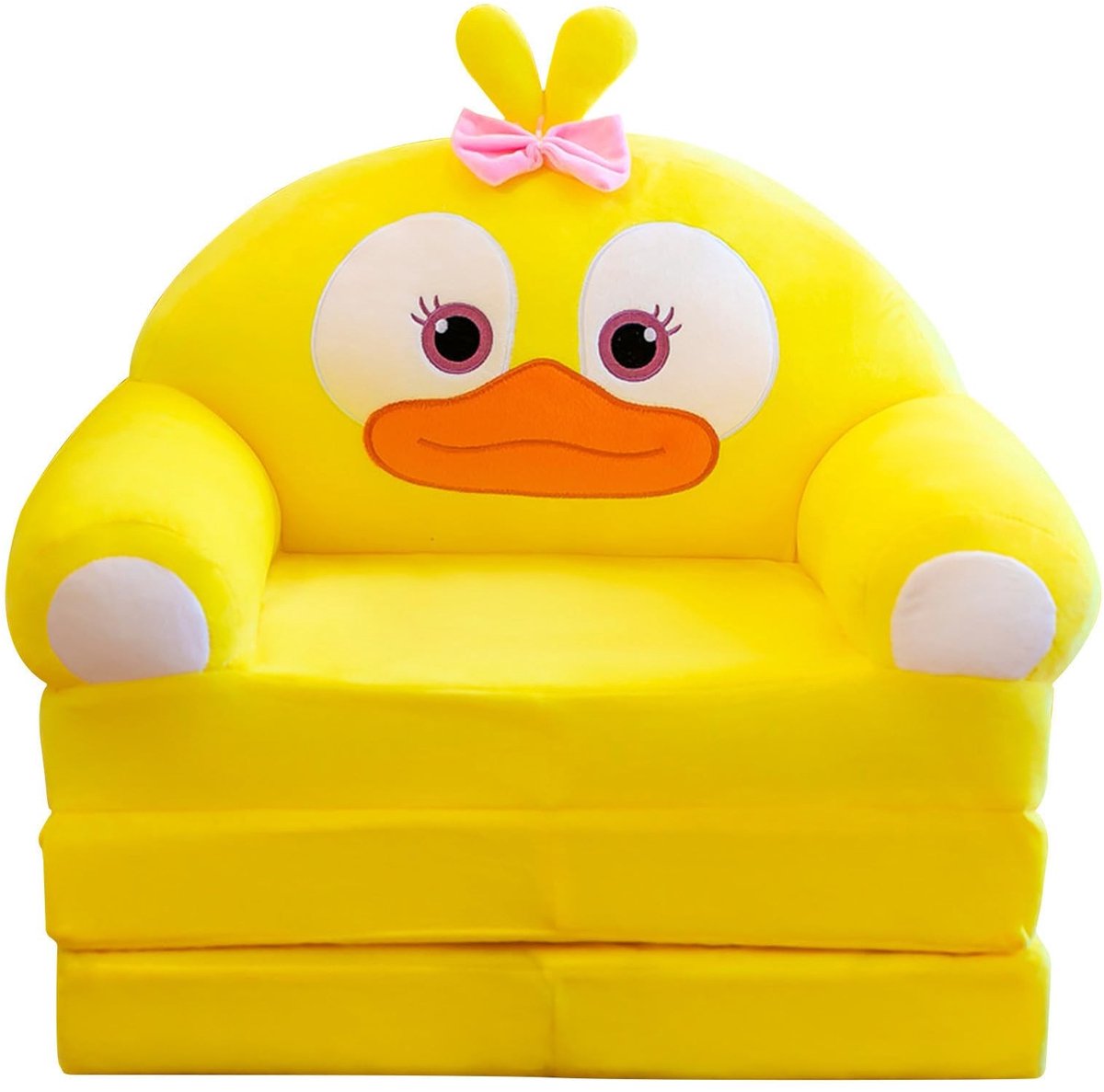 Dailygoods- Kinderfauteuil Opvouwbaar - Pluche Zachte Fluwelen Stof - Afneembare Wasbare Hoes - 2-in-1 Kinderbank - Schattig Ontwerp - Lichtbestendig - Kindersofa