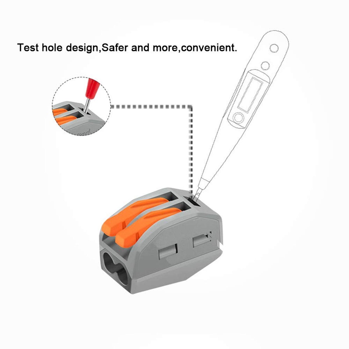 Dailygoods - PCT-213 moer-moerconnectoren - 3 poorten geleider - Compacte veeraansluiting - Oranje - Klemmenblok - Geschikt voor sterke koper - 30 stuks