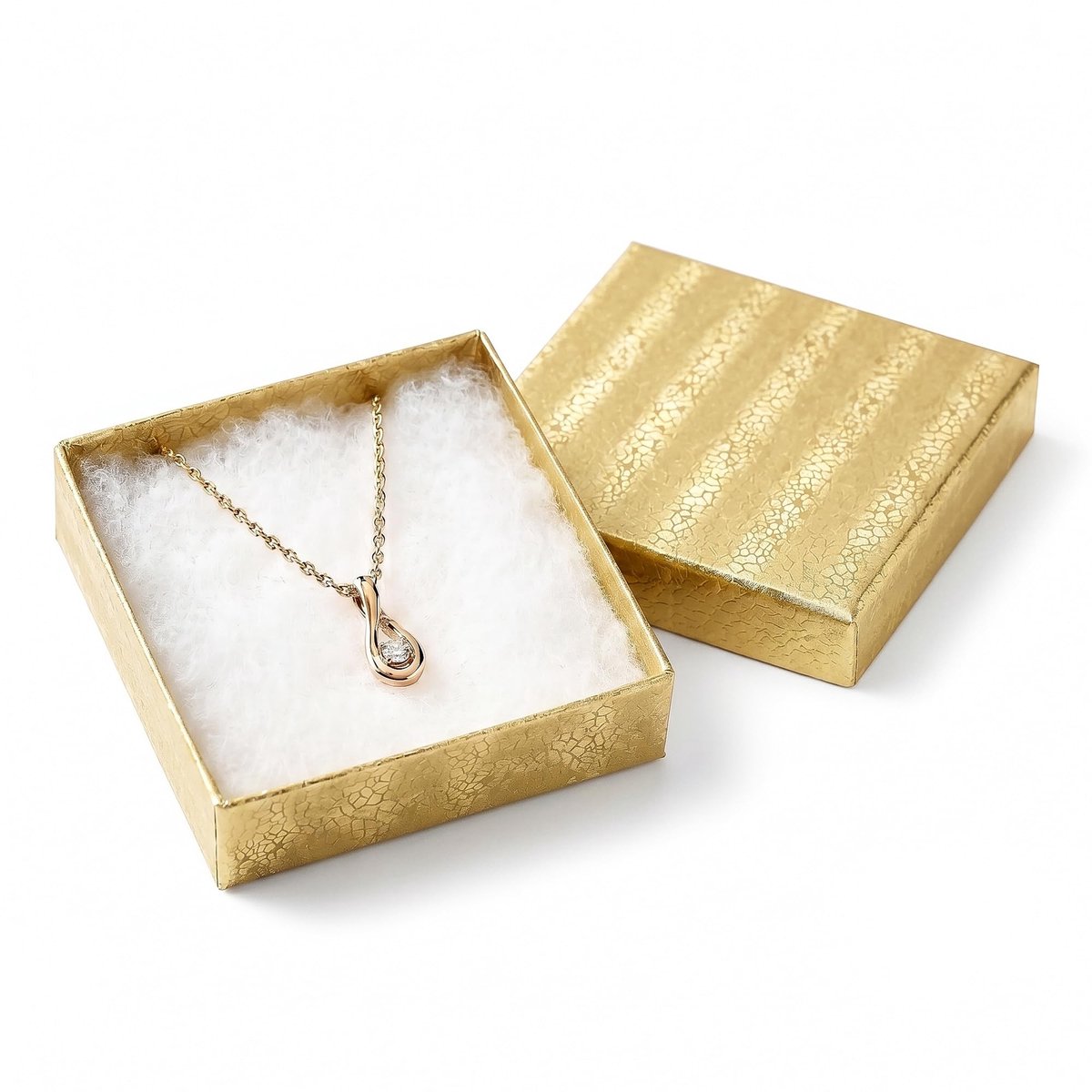 Solidchoice - Cadeau Doosjes van Karton met Katoen 100 Stuks Goud