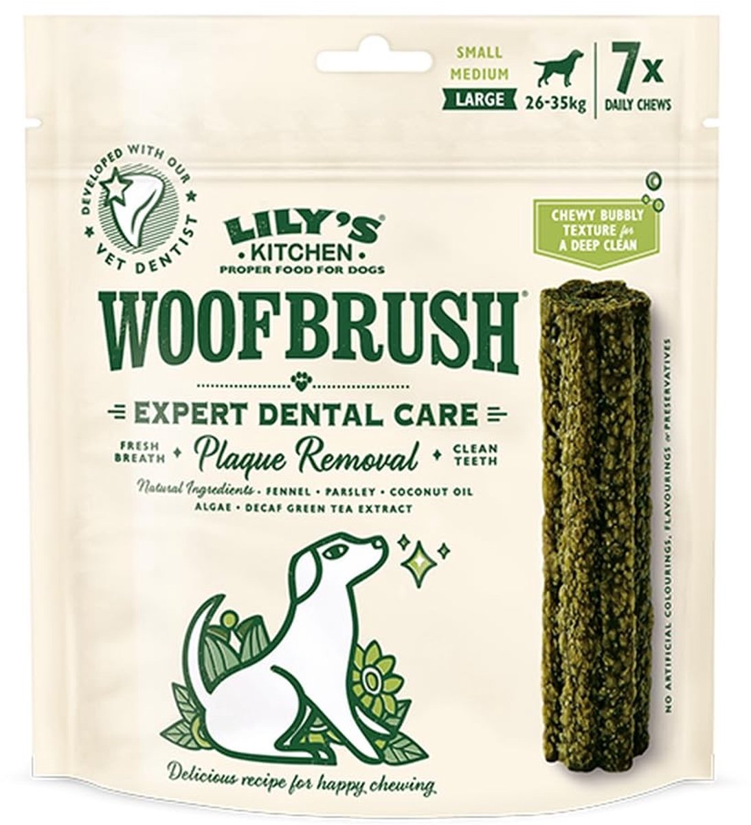 Solidchoice - Woofbrush Tandverzorgende Kauwsnack voor Grote Honden, 7 Stuks