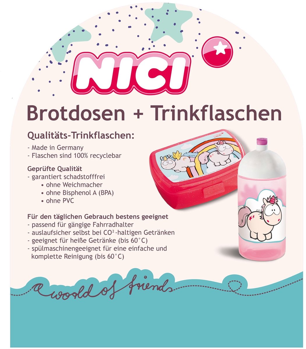 Solidchoice - Kinderdrinkfles 19.5cm met Vrolijke Dierontwerpen