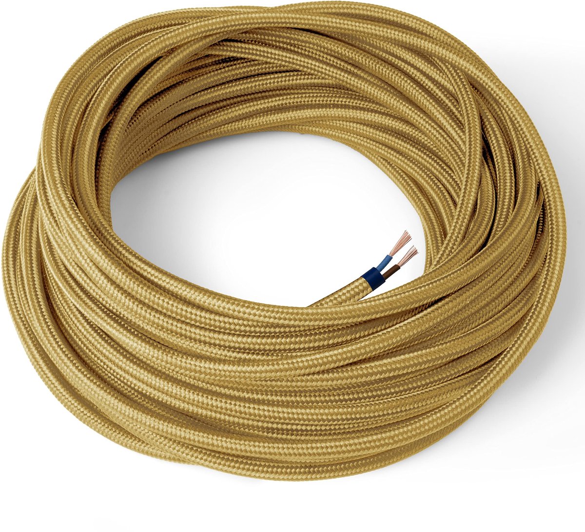 Solidchoice - Elektrische Kleurige Kabel GOUD, Rond, Zijde, 10 m