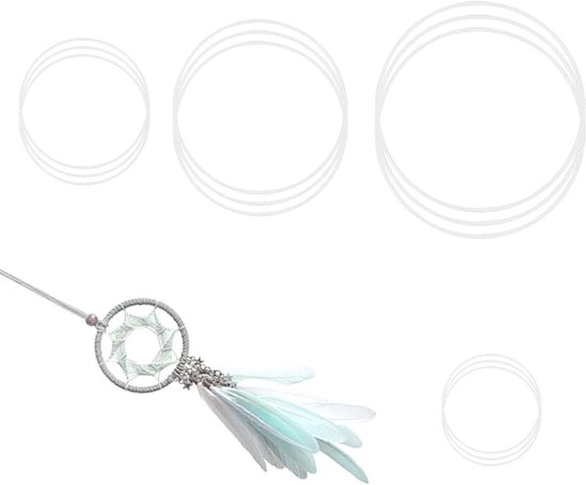 12 stuks metalen kransen set 5/10/15/20 cm - DIY ringen - Wit - IJzeren slinger - Lord of the Rings decoratie - Bruiloft - Thuis - Kerstdecoratie