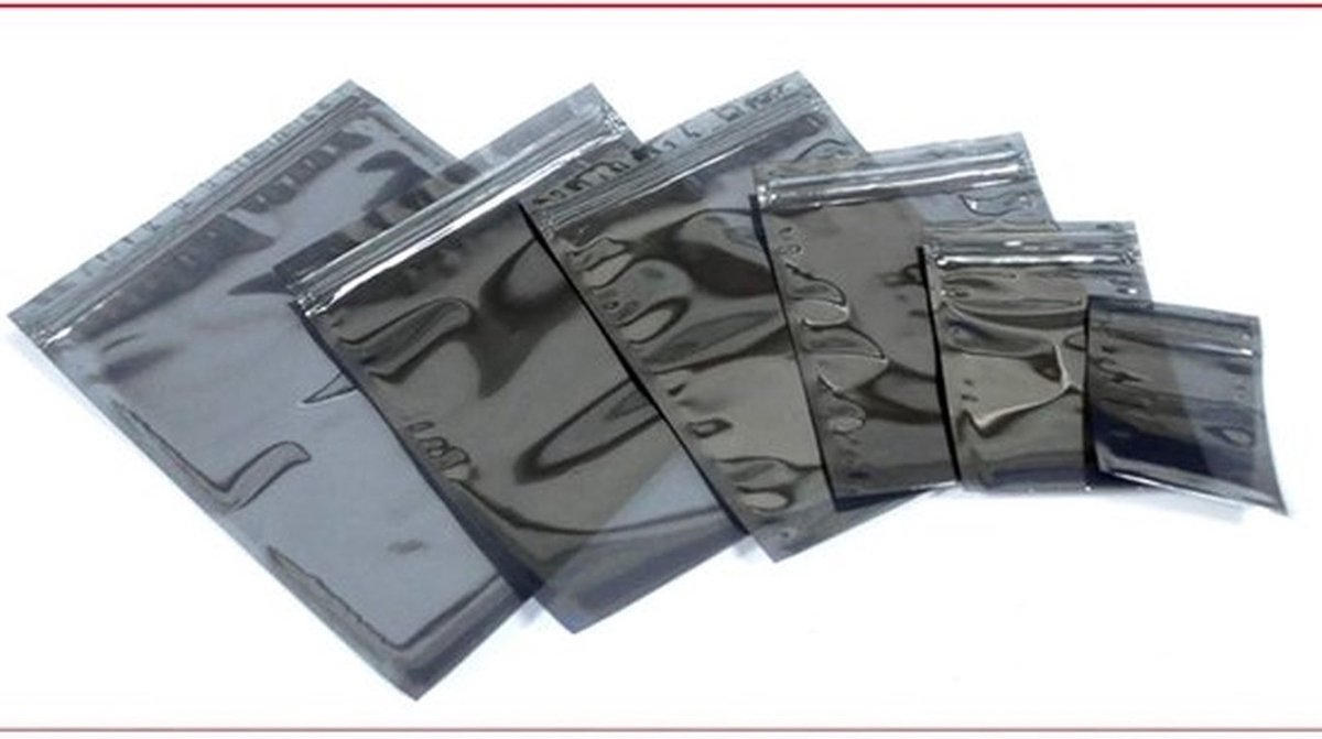 100 stuks antistatische tassen - hersluitbare zakken - lichtgewicht - doorschijnend - voor SSD en HDD - geschikt voor elektronica - versc...