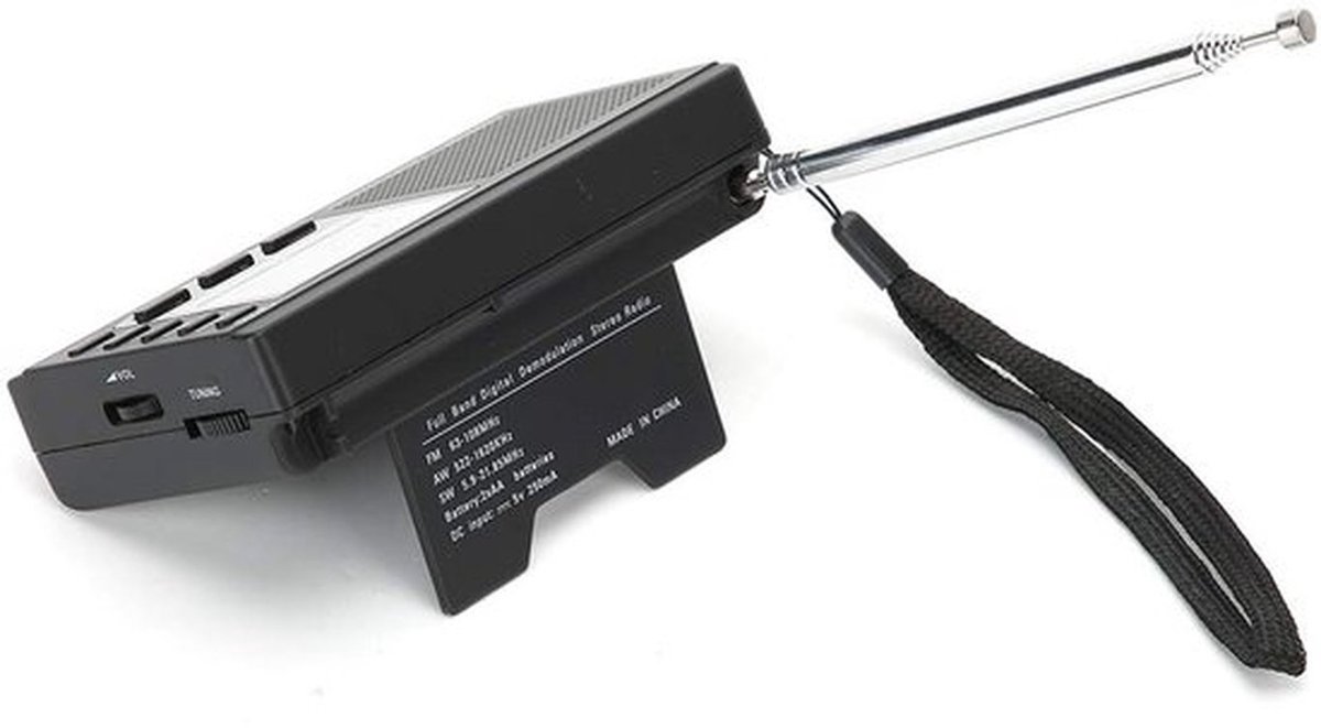 Mini Radio Compact - Pocket Radio - Wereldbandradio - Hoge Gevoeligheid - 60 Stations Presets - Zwart - 24-Uurs Wekker - Zakradio
