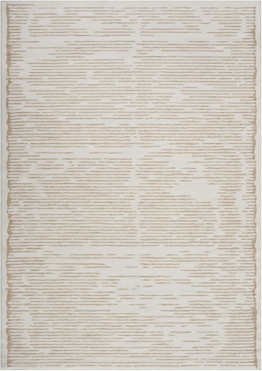 Vloerkleed wasbaar antislip 120x170 cm beige modern voor gang en keuken