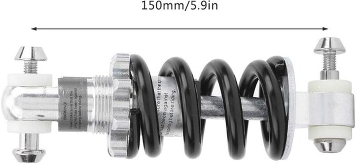 Fiets schokdemper - Universele veerdemper - Aluminiumlegering - Geschikt voor MTB en elektrische fietsen - 150 mm - Versterkt schokdemping