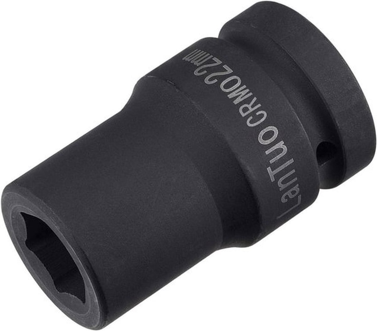 Impactsocket 1/2 inch - 6-punts ontwerp - CR-MO 80 mm lengte - Duurzaam chroom-vanadiumstaal - Zwart gepolijst - Corrosiebestendig - Dopsleutel
