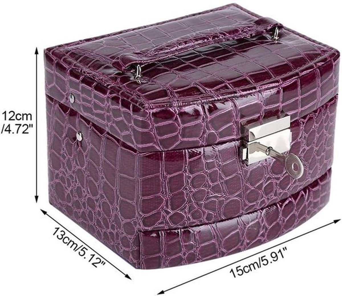 Sieradenbox - 3 Lagen - PU + Spiegel - Multifunctioneel - Voor Ringen/Earrings/Horloges - Stijlvol Ontwerp - Juwelendoos