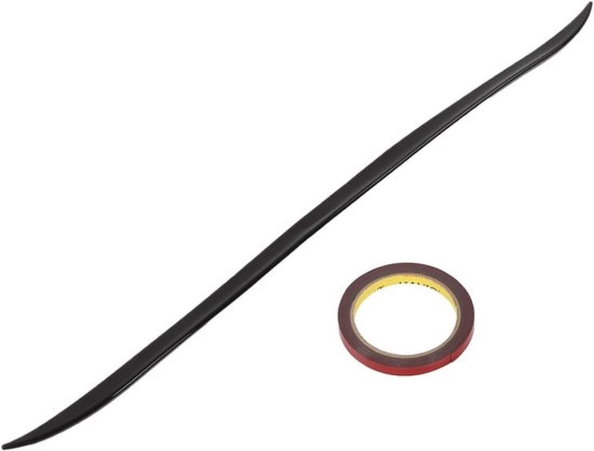 Universele Kofferbak Spoiler van Glanzend Zwart Rubber 120x4cm met Dubbelzijdige Lijm, Auto Lip Spoiler voor Verbeterde Aerodynamica en Stijl