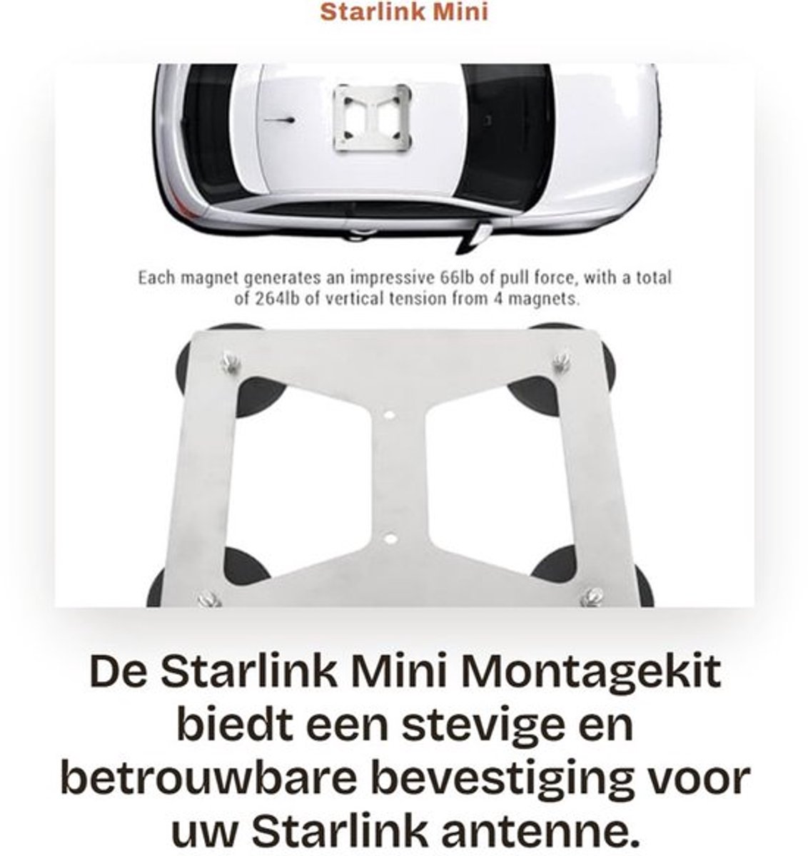 Mount Sterke Fixatie - Starlink Mini Magnetische Dak Mount - Roestvrij Staal - Antenne Houder - Krasbestendig - 66 Pond Trekkracht - Autobevestiging