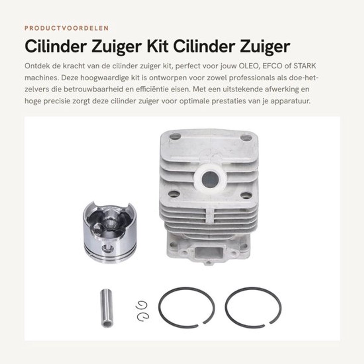 Cilinder Zuiger Kit Slijtvast - Hoge Precisie - Stabiele Prestaties - Eenvoudig te Installeren - Geschikt voor OLEO 740/440BP/EFCO 8400/8405