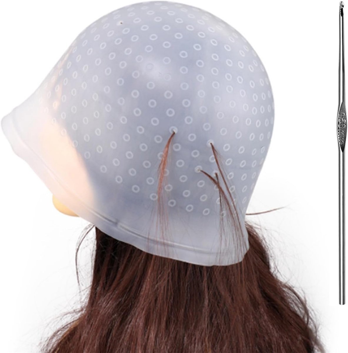 Herbruikbare Silicone Hoed voor Haar, Hoogtepunten Cap met Haken, Ideaal voor Vrouwen en Meisjes, Perfect voor Kleuren en Highlights