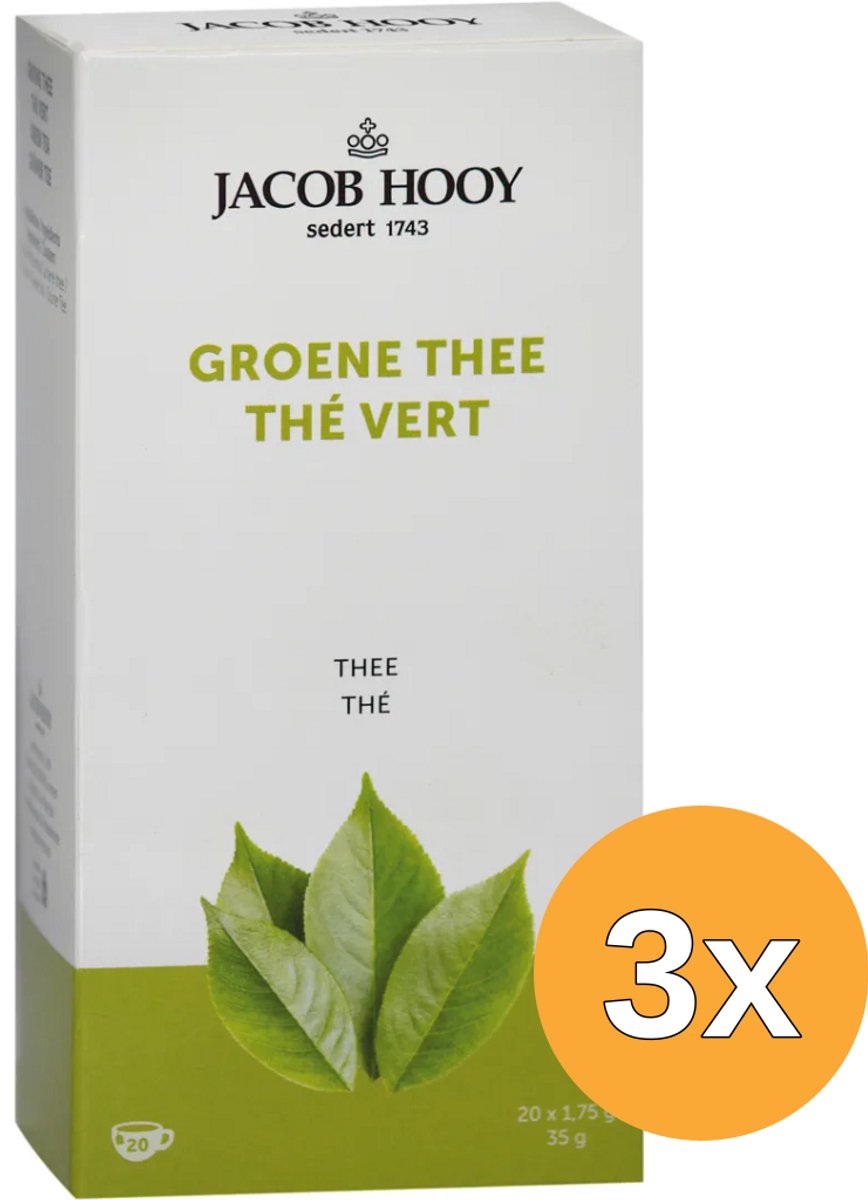3x Jacob Hooy Groene Thee (20 stuks)