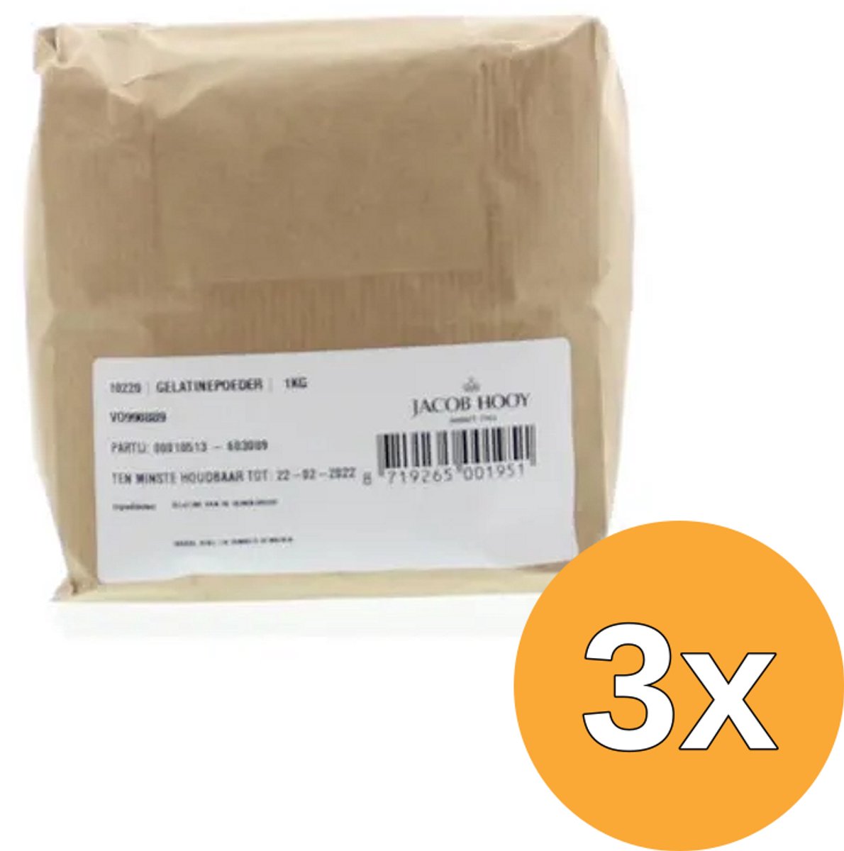 3x Jacob Hooy Gelatinepoeder (1000 gr)
