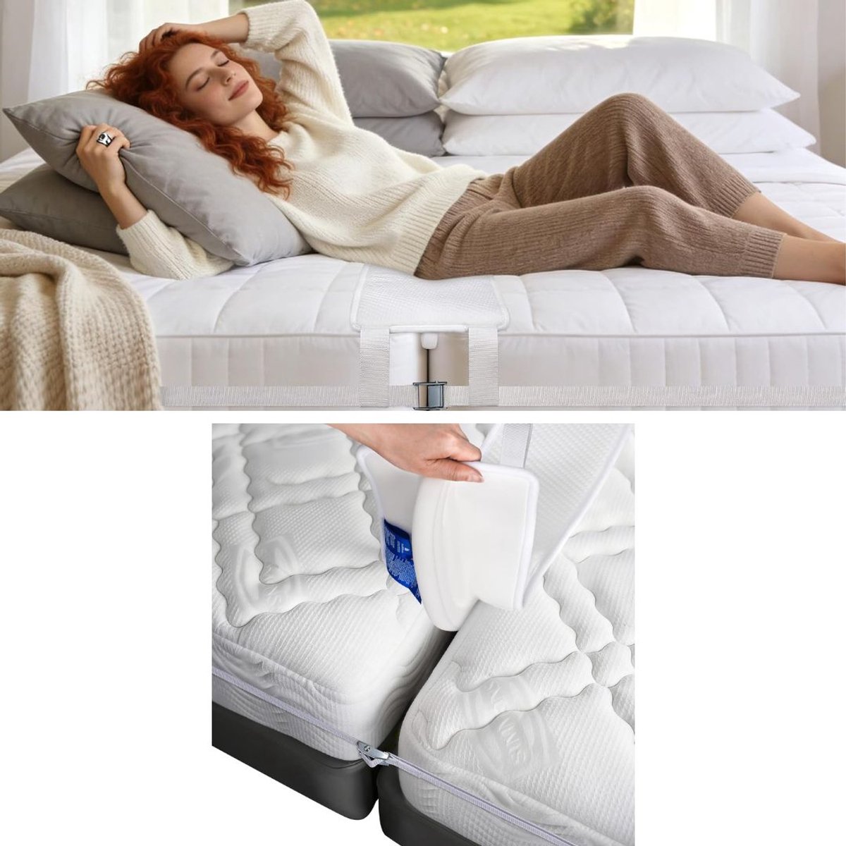 Zavio® Matraswig - Bedbinder - Liefdesbrug - Wit