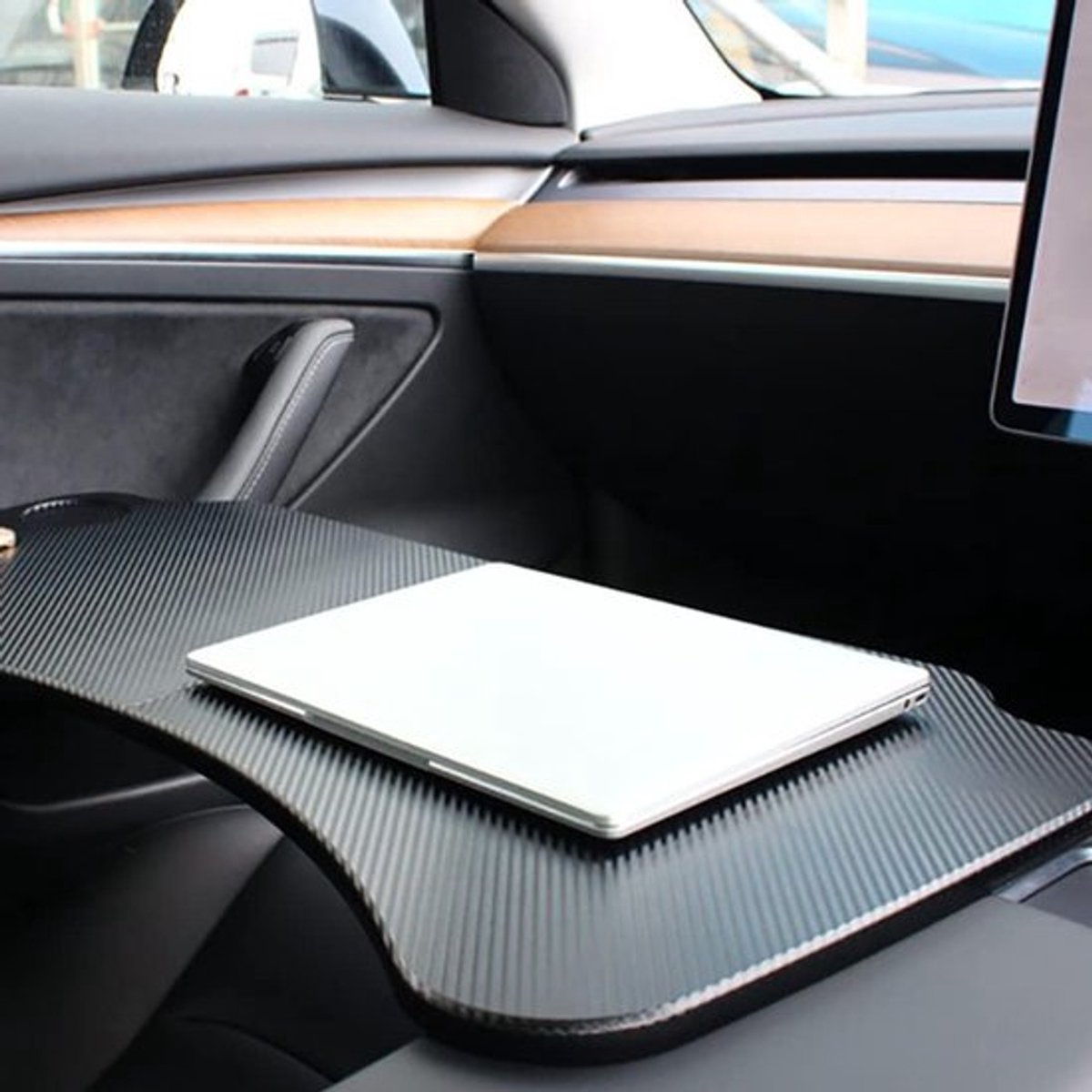 Laptop bureau voor Te-lettuce 3 en Tesla Y, rond en vierkant, verstelbaar en ergonomisch ontwerp