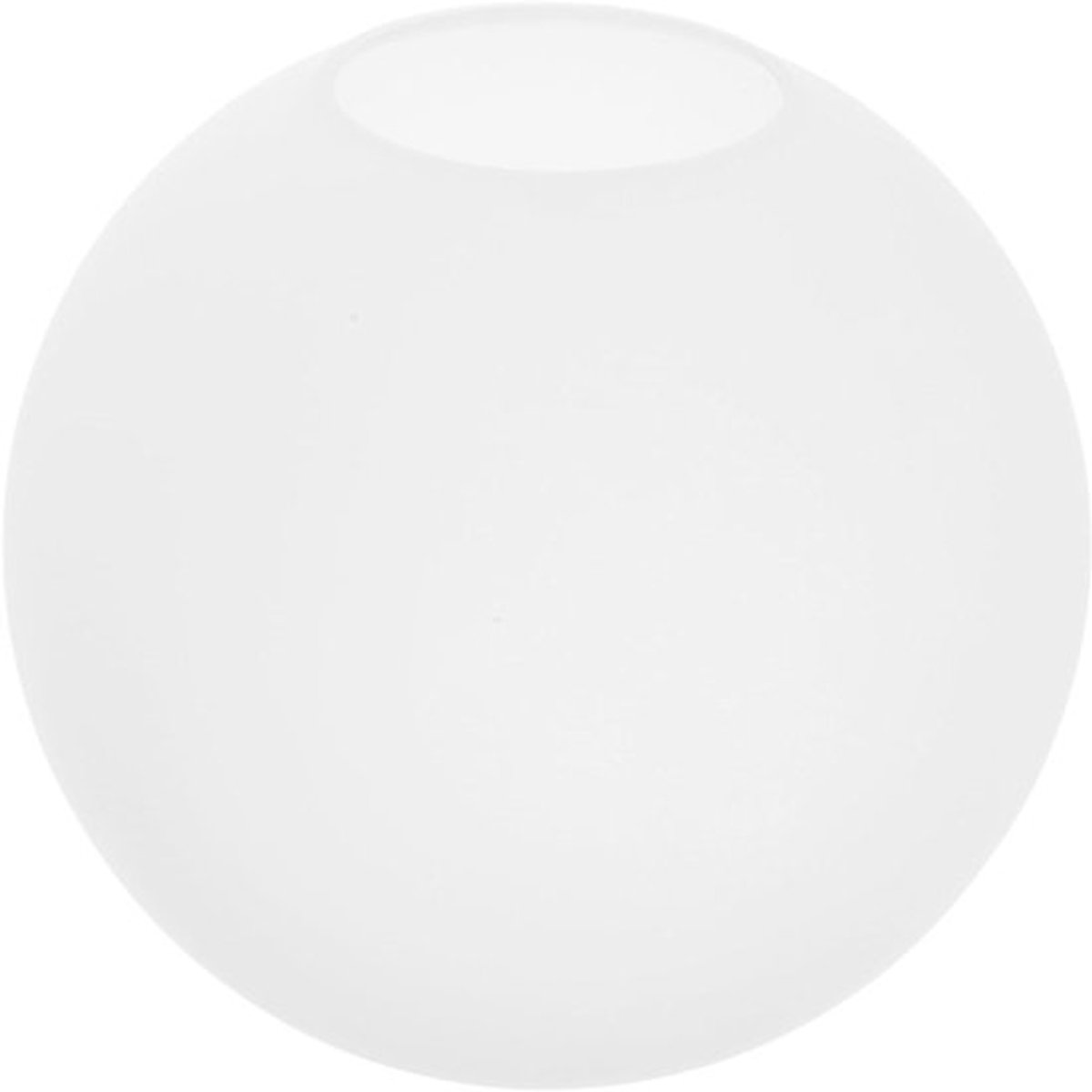 Bolvormige lampenkap voor vervanging - glazen lampenkap wit - ronde glazen bal - 18 cm diameter - 5 tot 7,5 cm opening - decoratieve lampenkap.