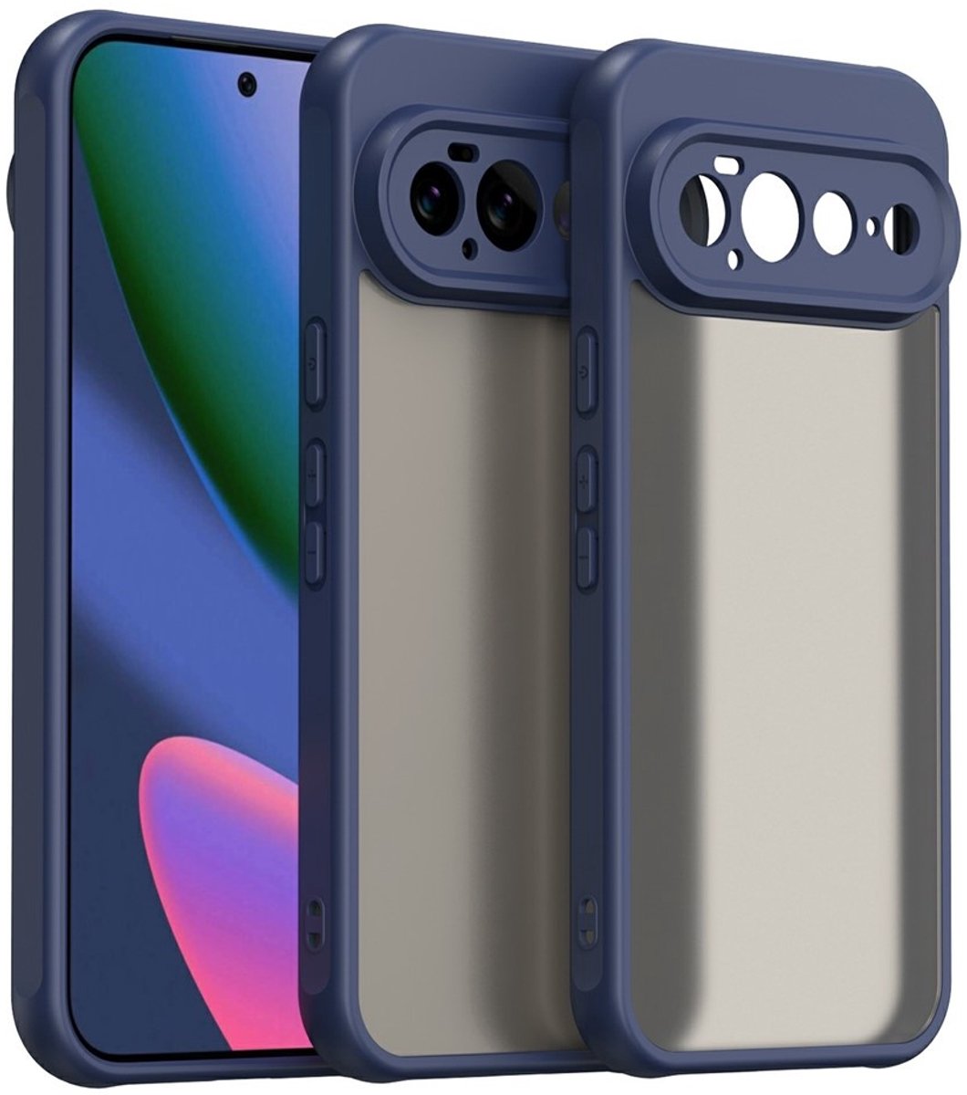 Coverup Hoesje - Geschikt voor Google Pixel 11 Pro XL Hoesje - Coverup Mat Transparante Back Cover met Camera Cover - Blauw