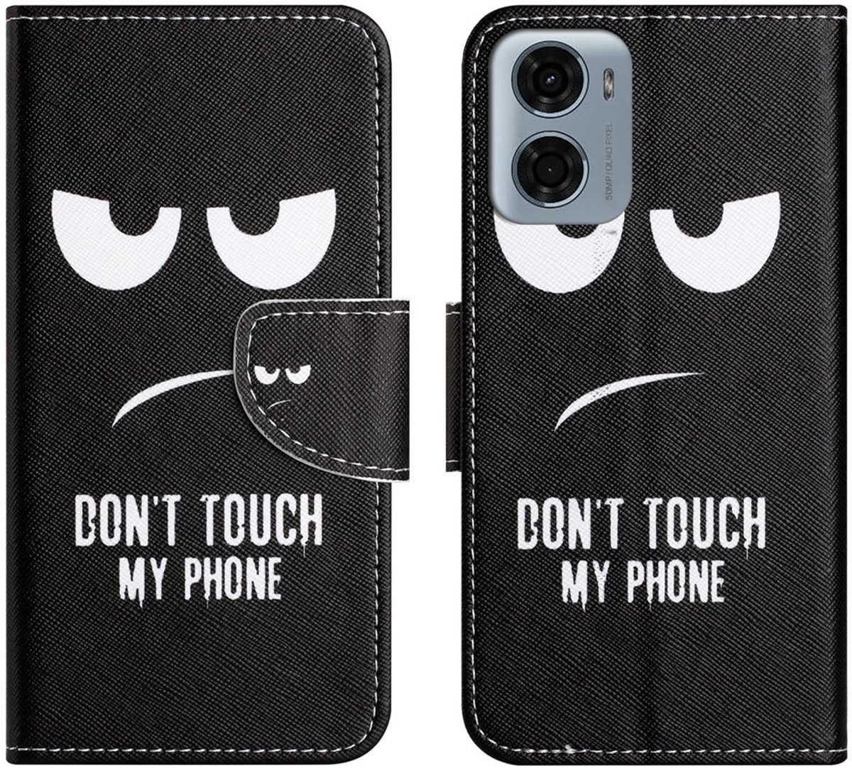 Coverup Hoesje - Geschikt voor Motorola Moto G06 / G06 Power Hoesje - Coverup Book Case - Don't Touch