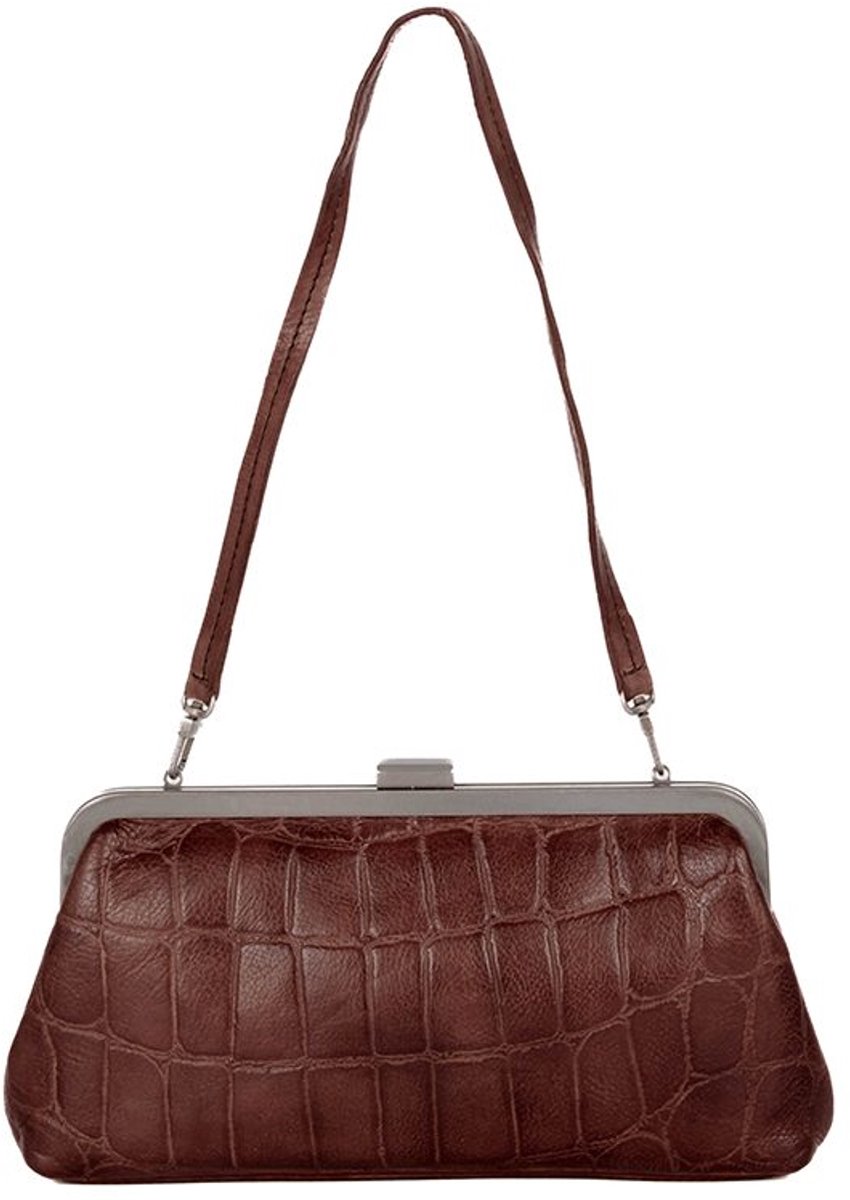 Leren Clutch - Cherice - Donkerbruin