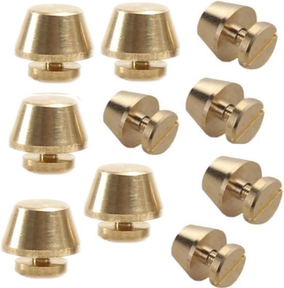 Poten klinknagels 10 stuks - 11 mm x 8 mm metalen poten voor tassen en kleding