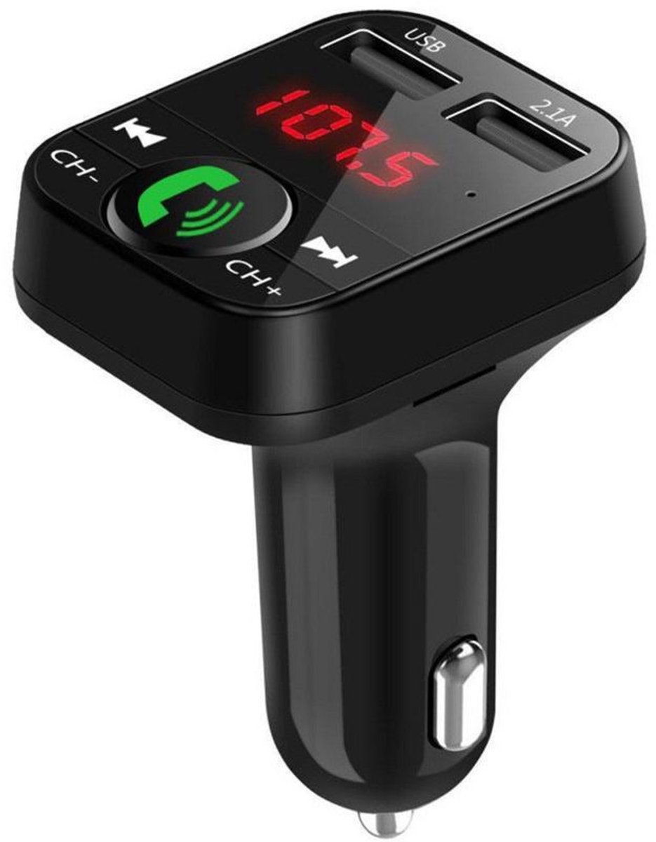 Auto-sigarettenaansteker splitter, FM-zender, dubbele USB Bluetooth autolader, oplader Geschikt voor mobiele telefoons