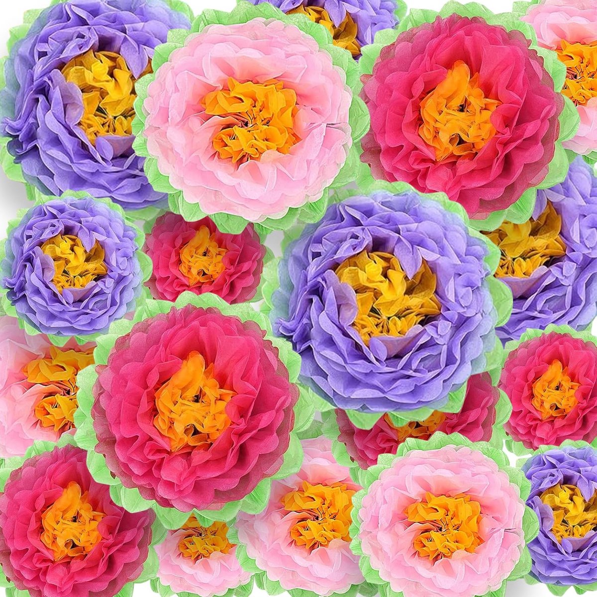 Solidchoice - 18 Stuks Kleurrijke Zijde Papieren Bloemen