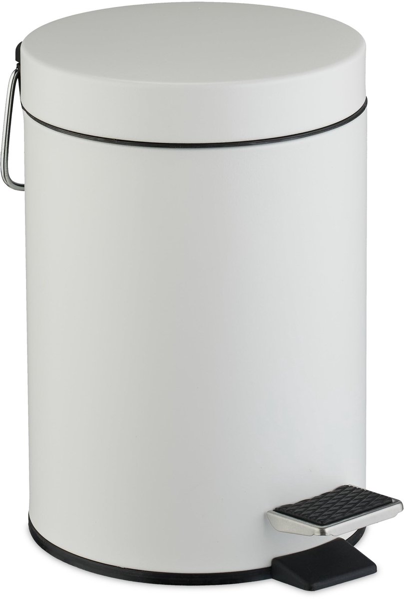 Solidchoice - Badkamer Prullenbak 3L met Pedal in Wit