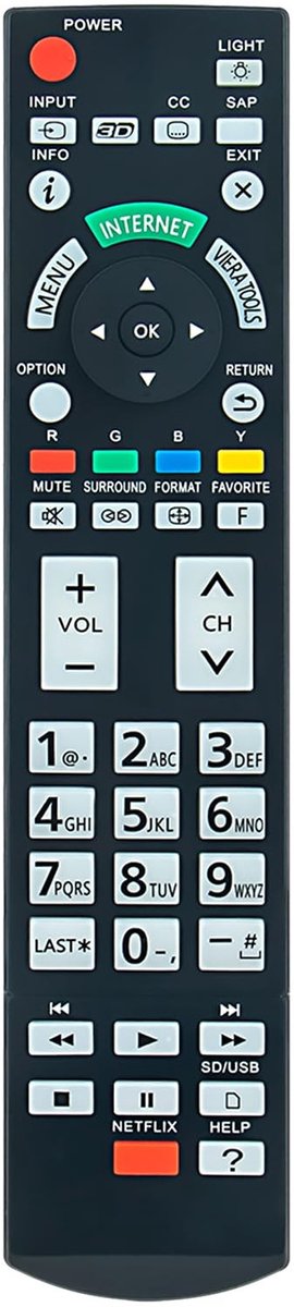 Solidchoice - Vervangende Afstandsbediening Compatibel met TV