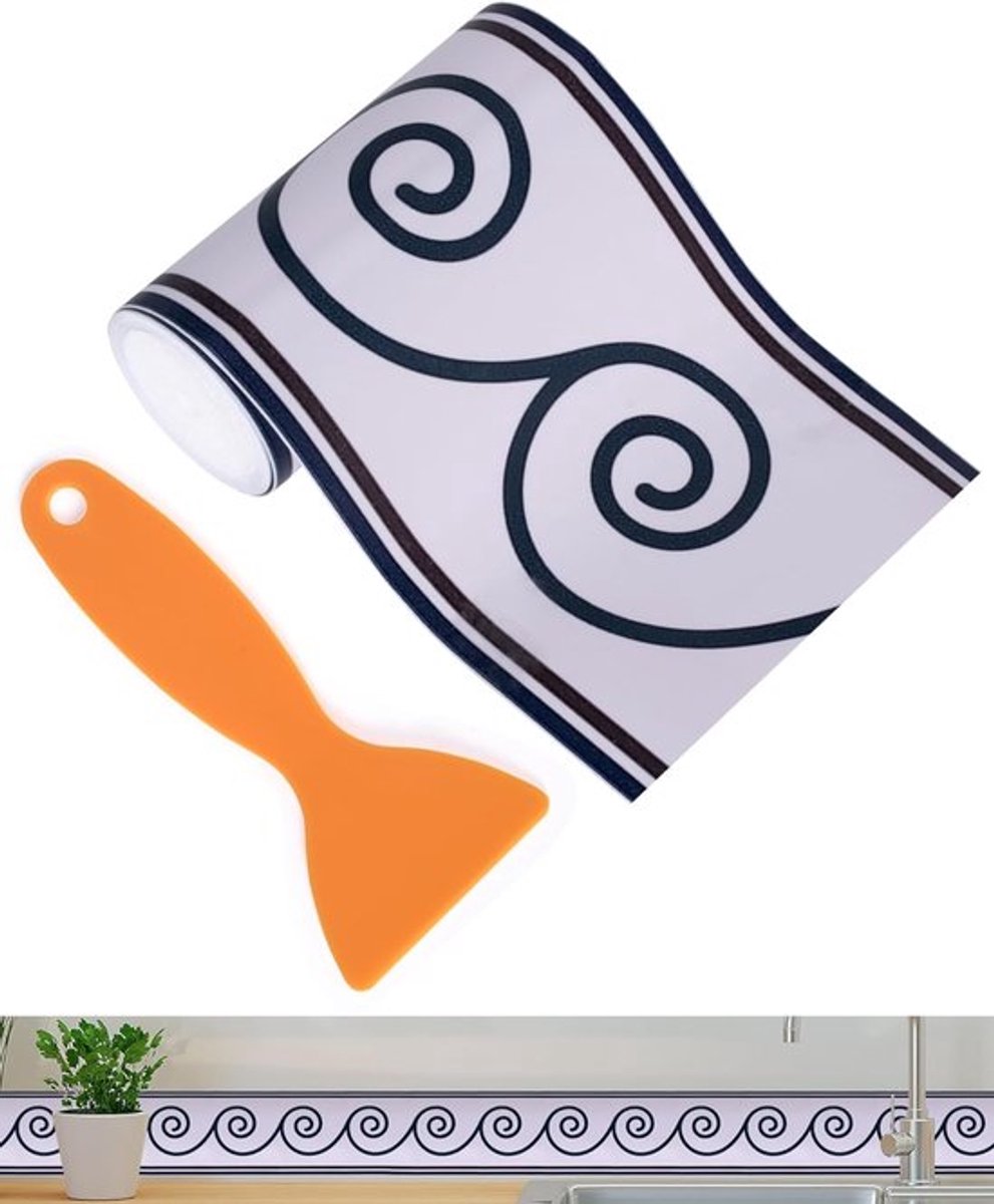 Decoratieve Zelfklevende Behangrand PVC Wandbekleding Zelfklevende Muurstickers Wandrand voor Woonkamer Slaapkamer Keuken Vloertegel